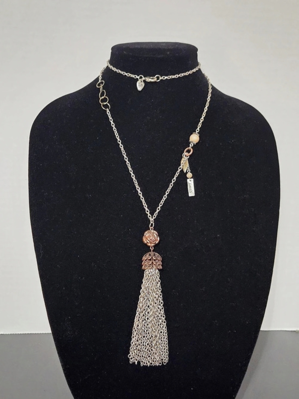 Faith Gold-Tone Tassel Pendant Necklace